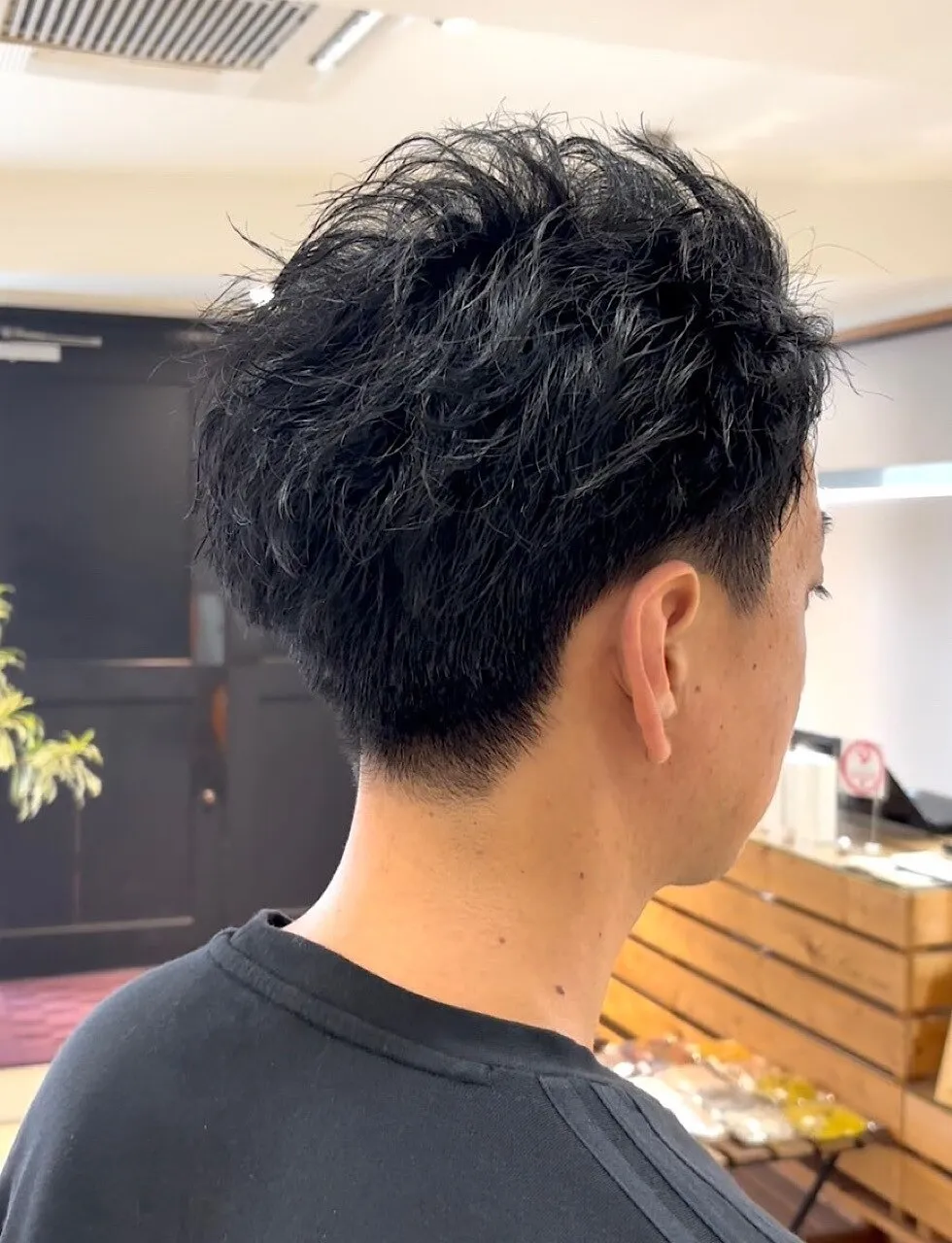 メンズショート×ピンパーマ